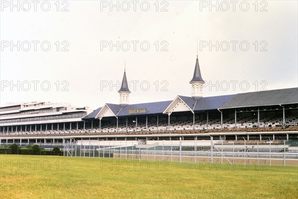 Empty stands of Churchill Downs in Kentucky circa 1985.