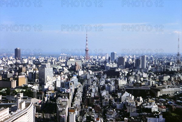 Tokyo Tower as seen from the New Otani Hotel circa 1976.