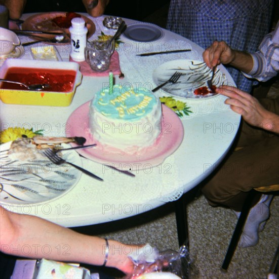 Cake for a baby's first birthday circa October 29, 1967.