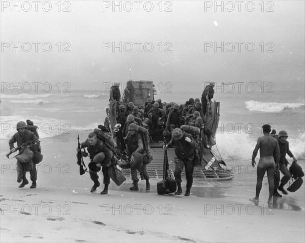 Marines Debark from Landing Craft at Da Nang, 1965