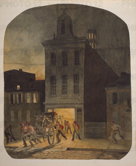 Philadelphia Firehouse Scene, 1857