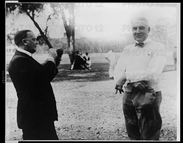 President-Elect Harding models for sculptor