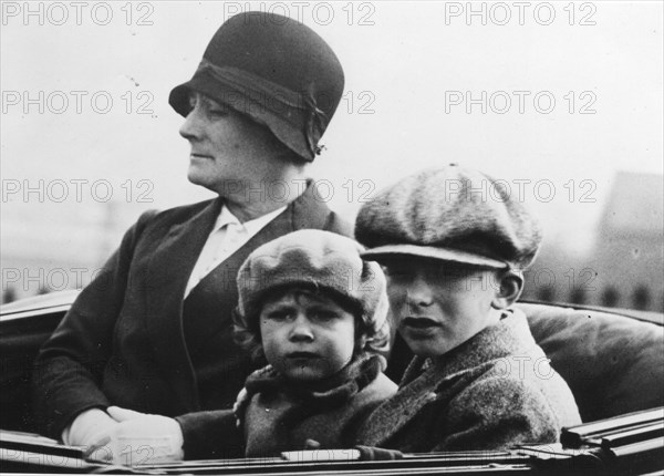 Princess Elizabeth Riding with Cousin and Nanny