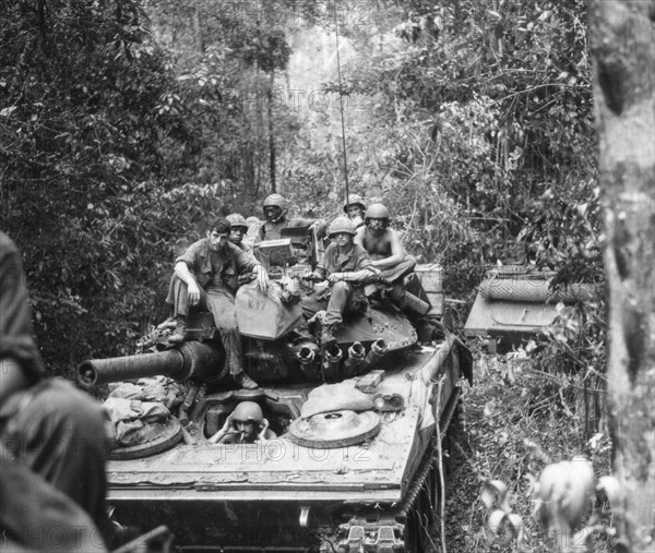 Troops from 25th Inf on a sweep in Cambodia