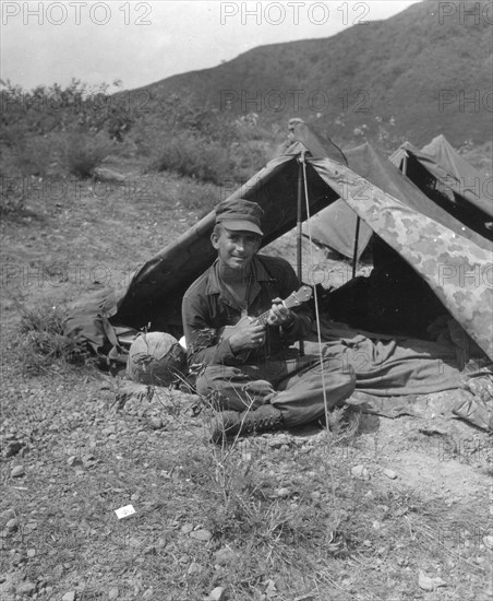 Vietnam Marine Rests in Camp