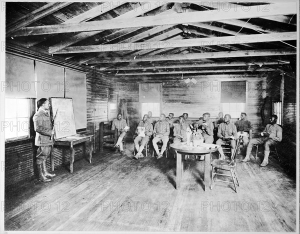 World War I African-American Soldiers Learning to Read