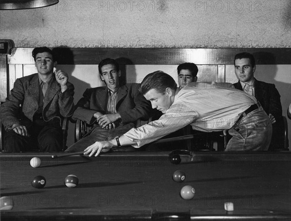 Idle Young Men at Pool Hall, 1940