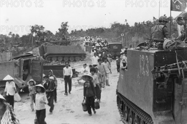 Refugees Flee Their Villages During Tet Offensive