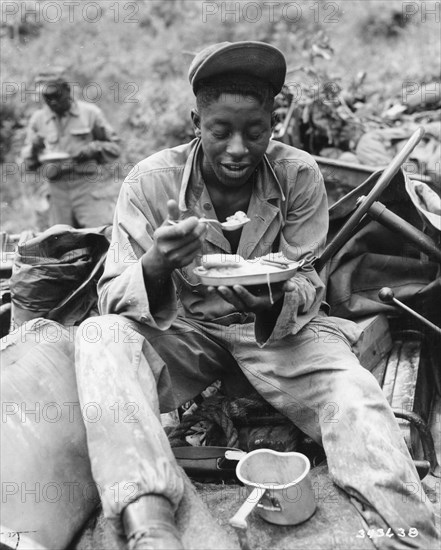 Eating Field Rations in Korea