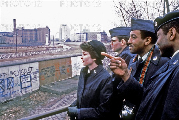 Looking over the Berlin Wall into East Berlin