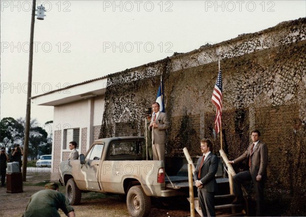 George H.W. Bush visits Soto Cano Air Base in Honduras