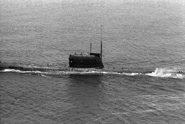 Soviet Foxtrot class submarine underway