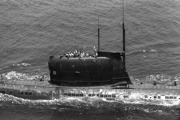 Bow sonar dome of a Soviet Foxtrot class submarine
