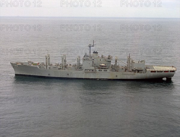 1971  - an aerial port beam view of the combat stores ship USS SAN JOSE