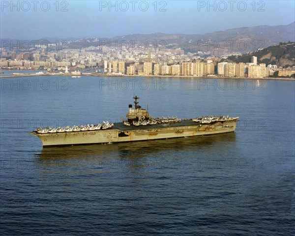 1979 - A port bow view of the aircraft carrier USS INDEPENDENCE