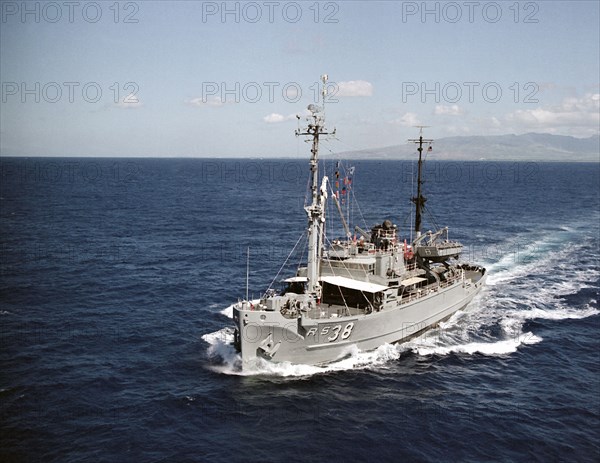 1974 - an aerial port bow view of the salvage ship USS BOLSTER