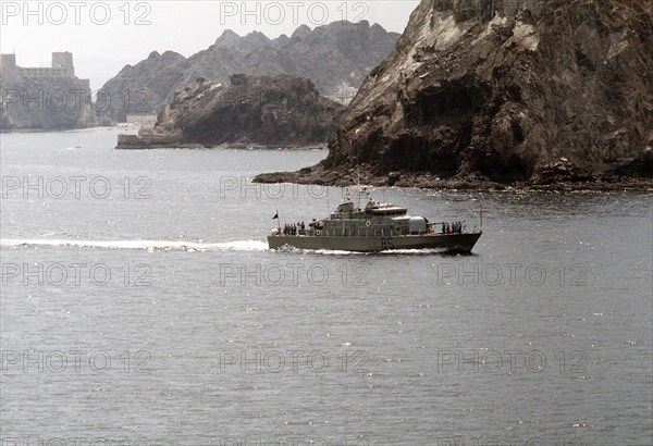 1979 - A starboard bow view of the SULTANATE OF OMAN fast attack craft-gun SNV AL FULK