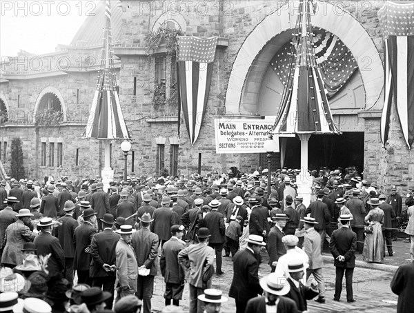 Exterior scenes of the Democratic National Convention in Baltimore Maryland