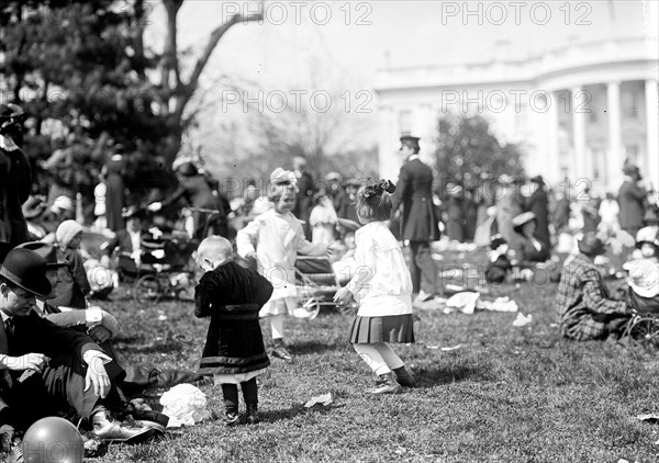 Children at the annual Easter Egg roll at the White House