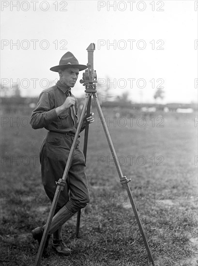 Reserve soldier surveying land