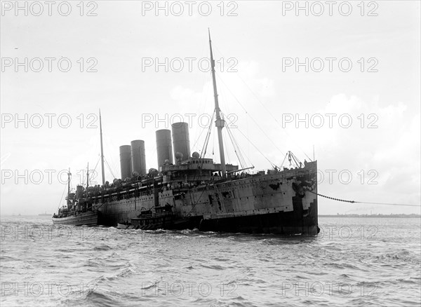 German ship Kron Prinz Wilhelm in tow