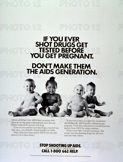 1980s AIDS prevention Poster.