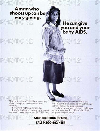 1980s AIDS prevention Poster.