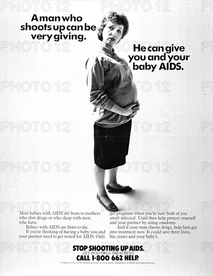 1980s AIDS prevention Poster.