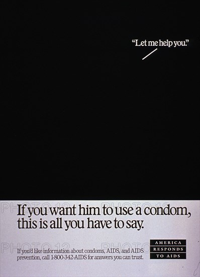 1980s AIDS prevention Poster.