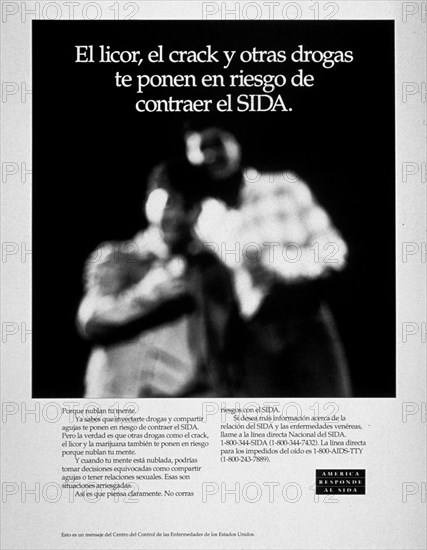 1980s AIDS prevention poster in Spanish.