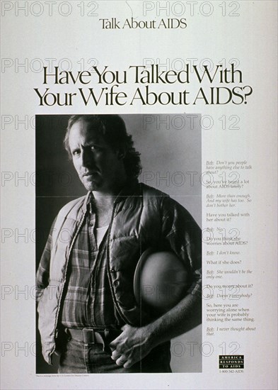 1980s AIDS prevention poster.