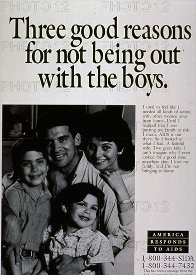 Three good reasons for not being out with the boys - 1980s AIDS Poster.