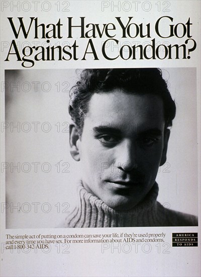 1980s AIDS Poster - What have you got against a condom?.