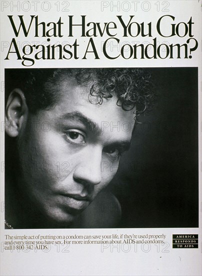 1980s AIDS Poster - What have you got against a condom?.