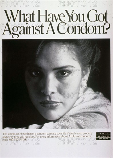 1980s AIDS Poster - What have you got against a condom?.