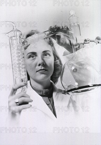 Woman in research laboratory unknown date.