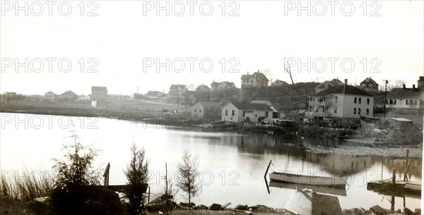 This photograph depicts Tufts Cove from the west in West Mystic