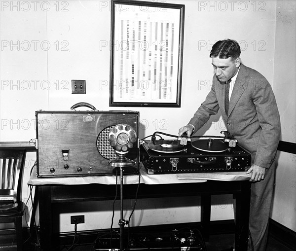 Portable radio receiver and phonographs