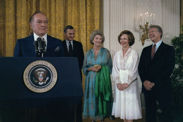 Jimmy Carter hosts USO reception for Bob Hope