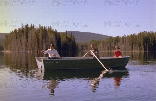 Jimmy Carter and Rosalynn Carter fishing