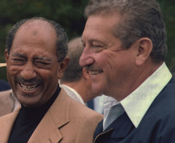 Anwar Sadat and Ezer Weizman during the Camp David Summit