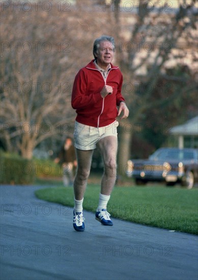 Jimmy Carter jogging