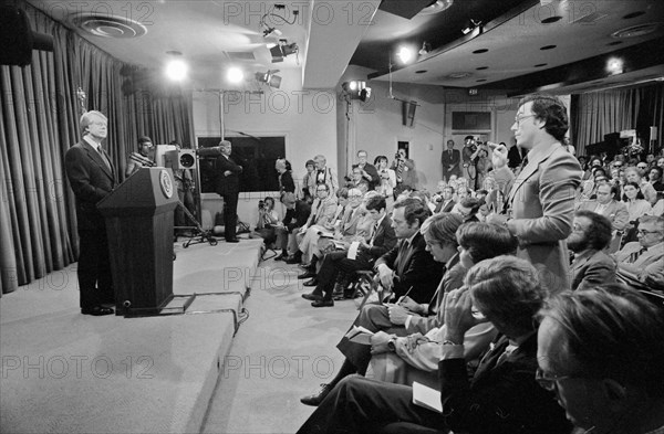 Jimmy Carter holds a press conference