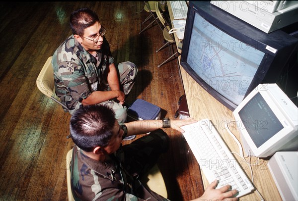 Soldiers at Fort Bliss use one of the many computer systems