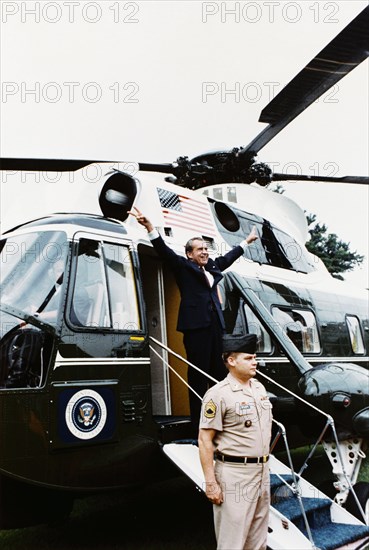 Nixon leaves the White House for last time.