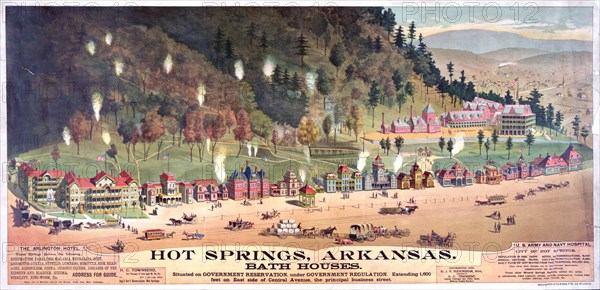 Hot Springs, Arkansas. Bath houses ca. 1888