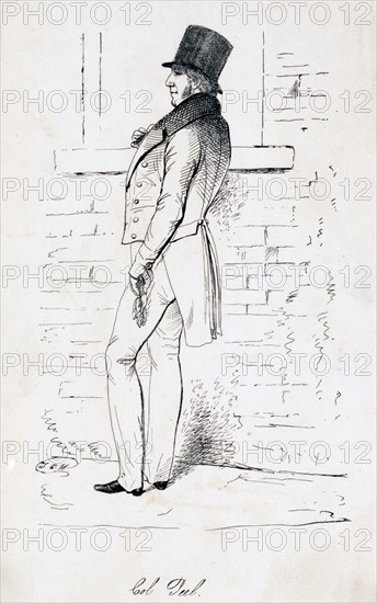 1838 black and white print of a man