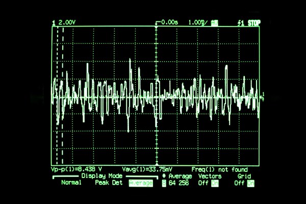 Five axis three magnetic bearing control code (waves on a computer monitor), i.e. wavelengths