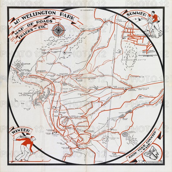 Mt. Wellington Park map of roads, tracks, etc. ca. 1935