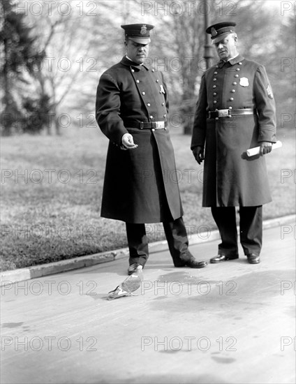 White House officers feeding pigeons ca. 1914